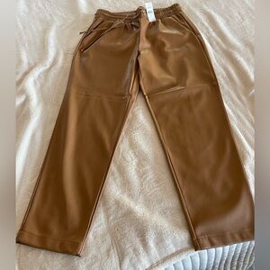 Faux leather pants
